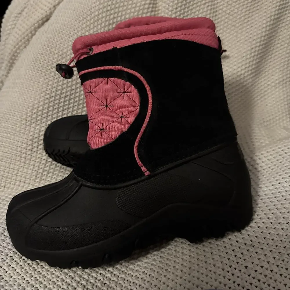 SPORTO Girl's Pink Black Snow Boots in Size 4 Y Adjustable EUC - Picture 3 of 7